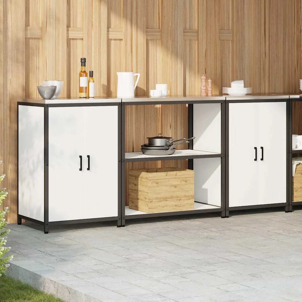 Conjunto de Armazenamento de Cozinha 3 pcs Branco