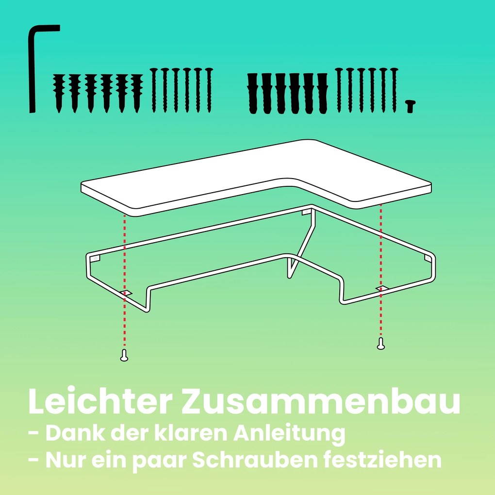 Prateleiras de canto em forma de L, conjunto de 2 preto