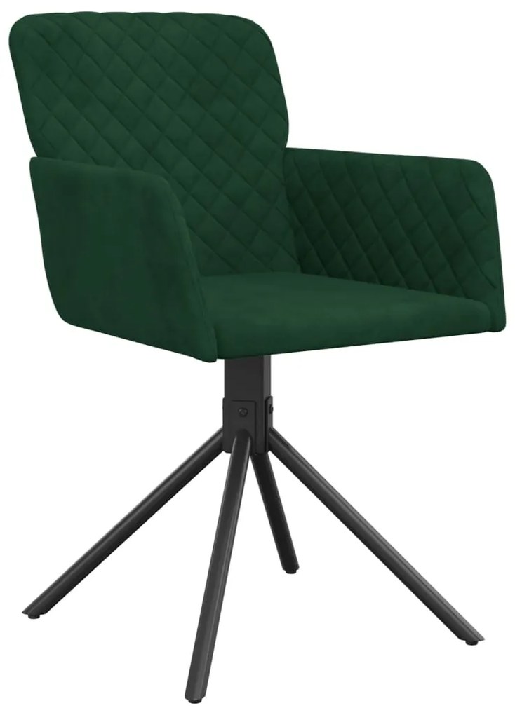 Cadeiras de jantar giratorias 2 pcs veludo verde-escuro