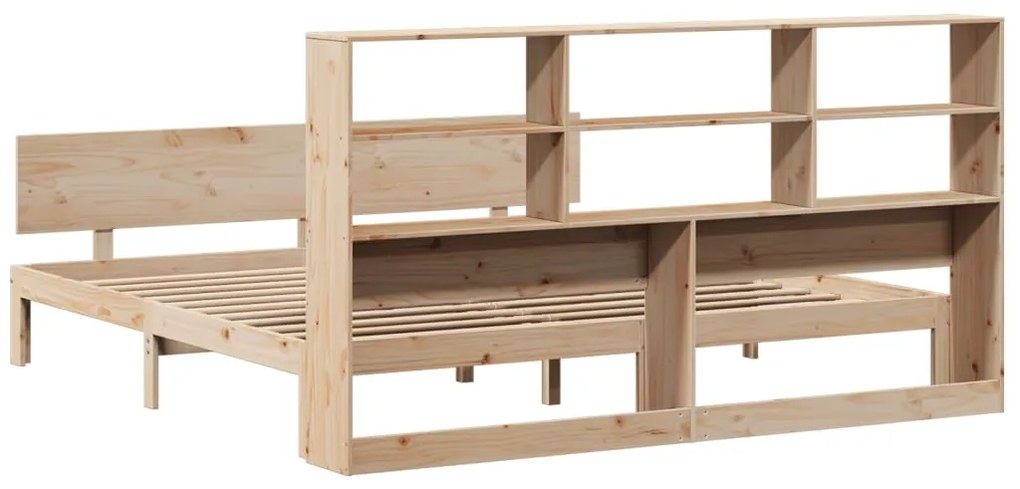 Cama com estante sem colchão 200x200 cm pinho maciço