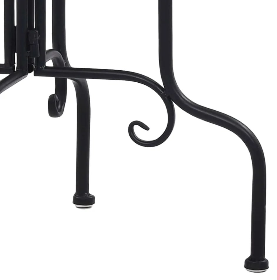 Mesa de apoio em mosaico cerâmica preto e branco