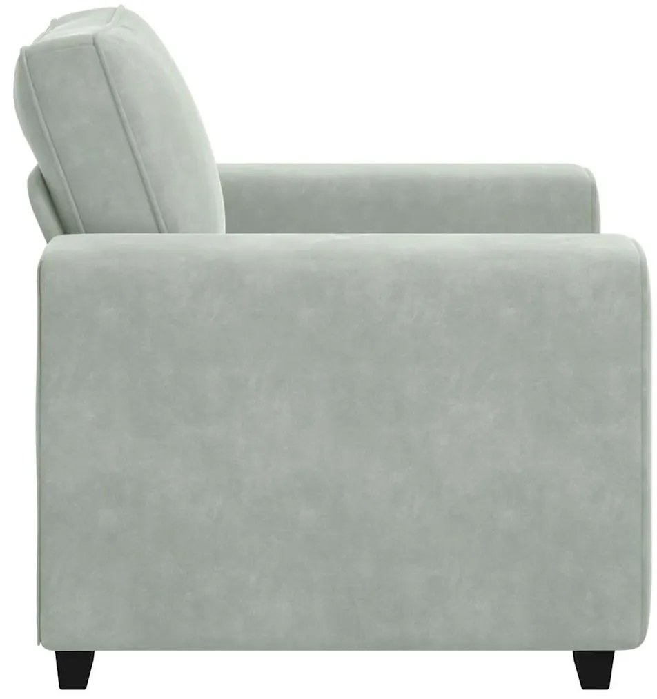 Poltrona 60 cm veludo cinzento-claro