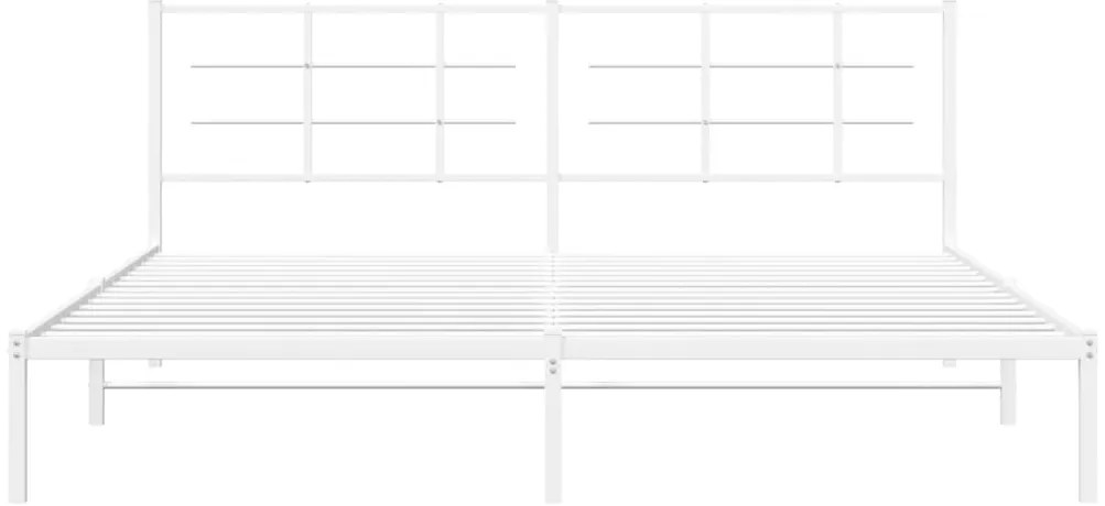 Estrutura de cama com cabeceira 193x203 cm metal branco