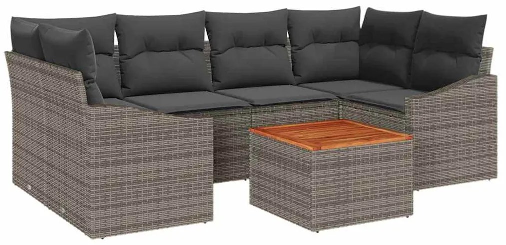 Conjunto de Sofá de Jardim 7 pcs Cinzeto 55 x 55 x 37 cm