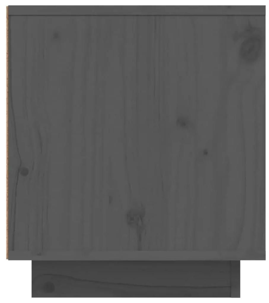 Móvel de TV 110x35x40,5 cm madeira de pinho maciça cinzento
