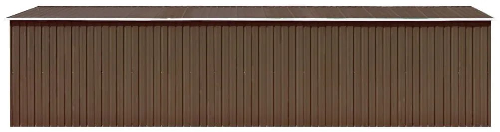 Abrigo de jardim 257x779x181 cm aço galvanizado castanho