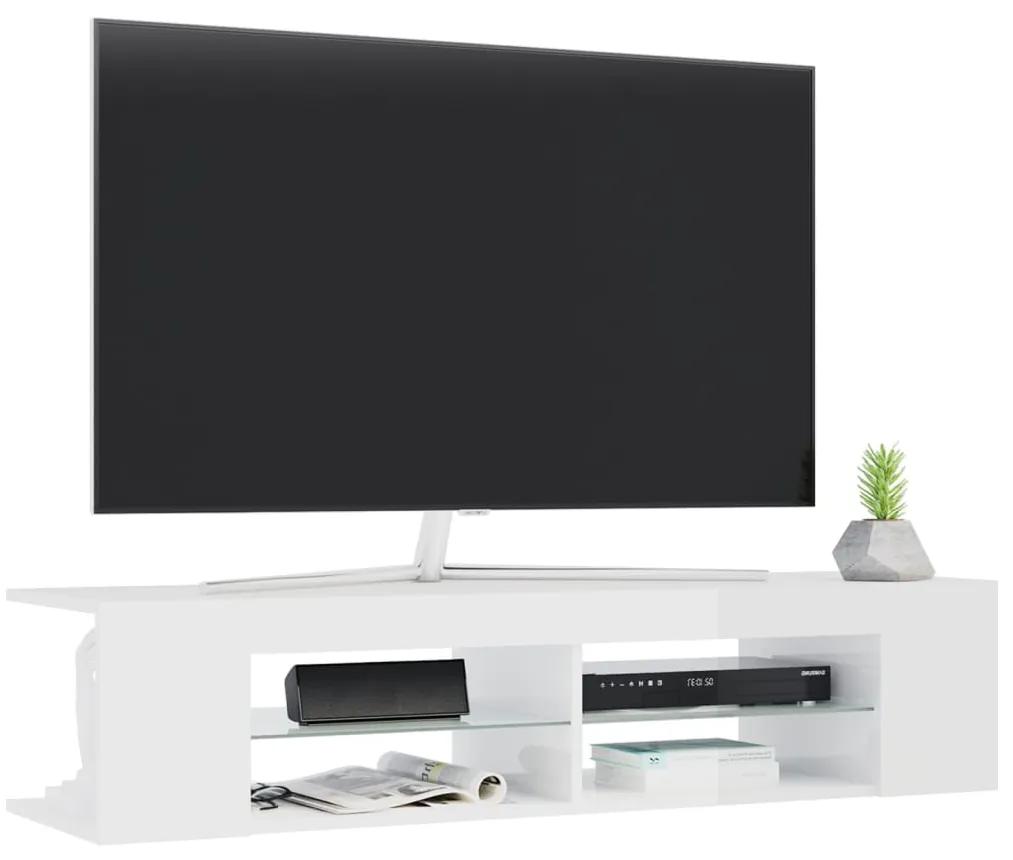 Móvel de TV Rutti com Luzes LED de 135 cm - Branco Brilhante - Design