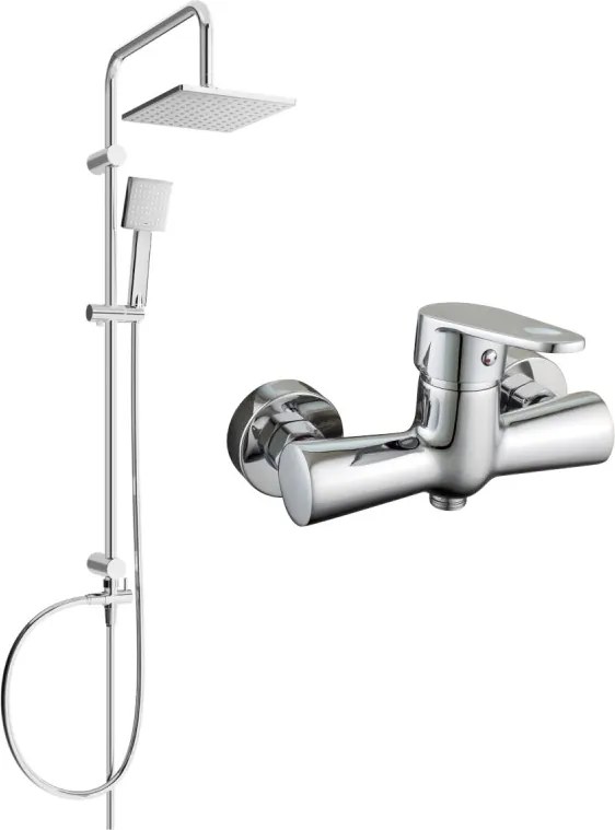 Mexen Kama Tord conjunto de duche de sobrepor com chuveiro e misturadora de duche, cromado - 72540200-00