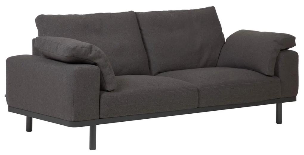 Kave Home - Sofá Noa 3 lugares com almofadas cinzento pés acabamento escuro 230 cm