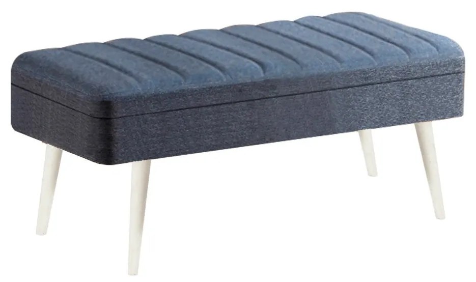 Conjunto de Mesa de Jantar Extensível e Cadeiras Vina – Branco e Azul