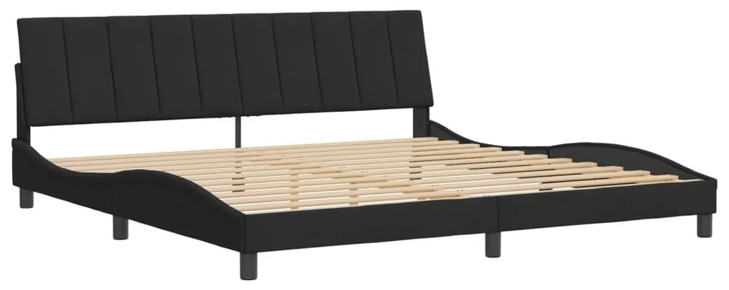 Estrutura de cama sem colchão 200x200 cm veludo preto