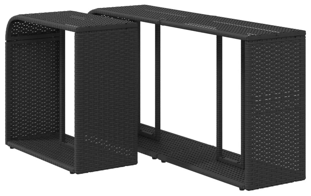 Prateleiras de arrumação 2 pcs vime PE preto