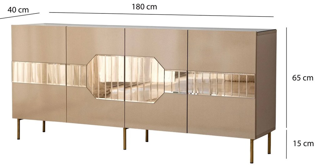 Console Milan – Bronze Gold – 180 cm x 80 cm x 40 cm