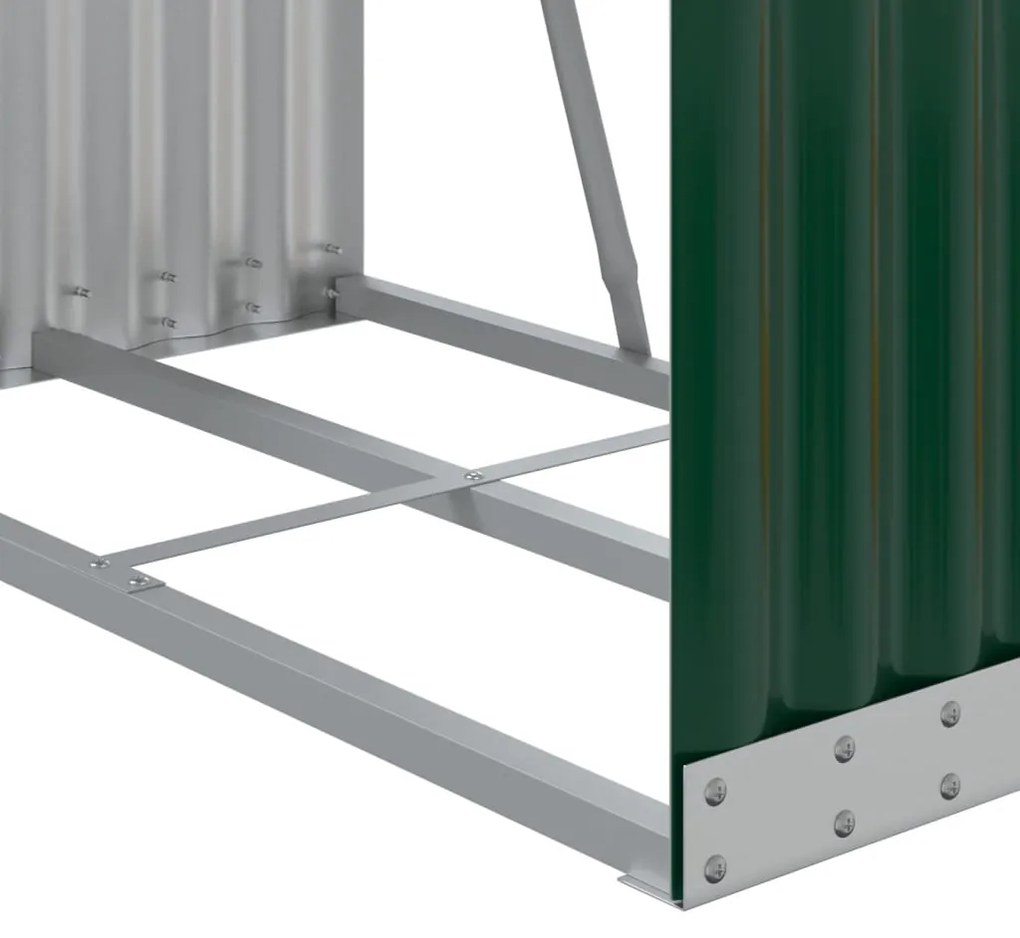 Suporte de lenha 80x45x120 cm aço galvanizado verde