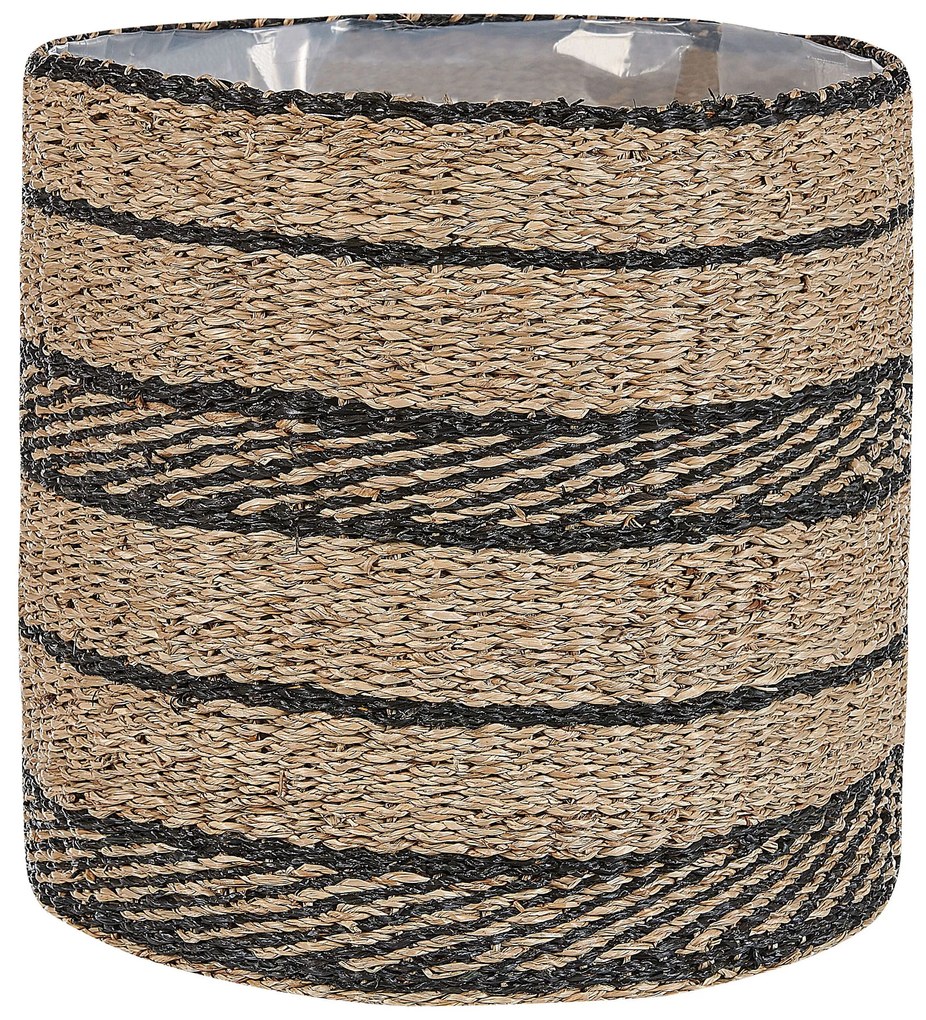 Conjunto de 3 vasos em fibra de algas cor natural e preto, RASBORA Beliani