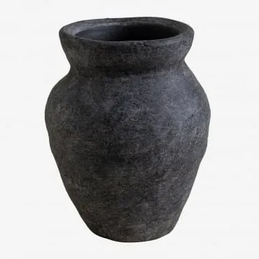 Jarro Decorativo Em Terracota Asmeret Preto - Sklum