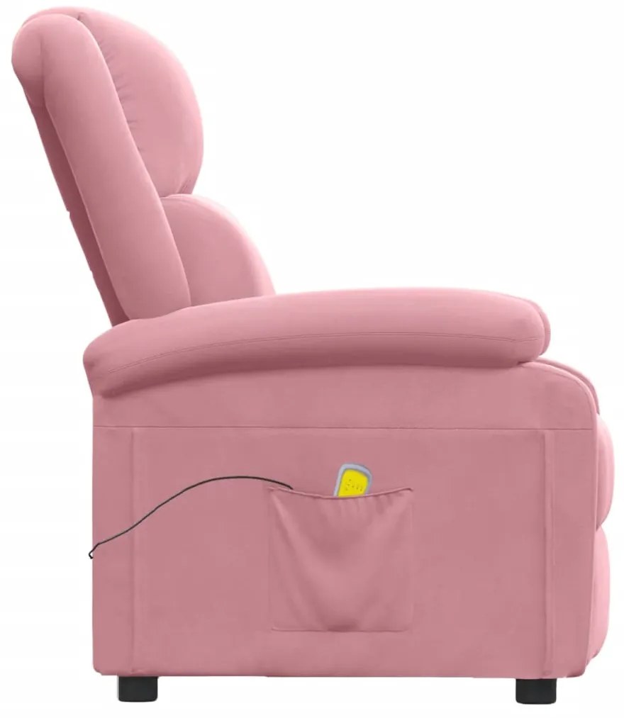 Poltrona de massagens veludo rosa