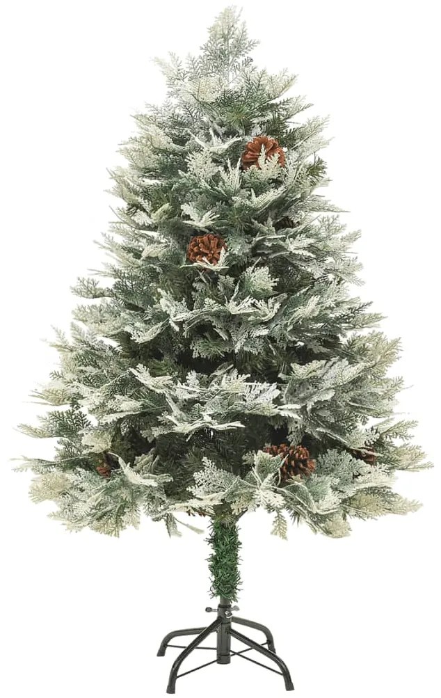 Árvore de Natal com pinhas pré-iluminada 150 cm PVC e PE verde