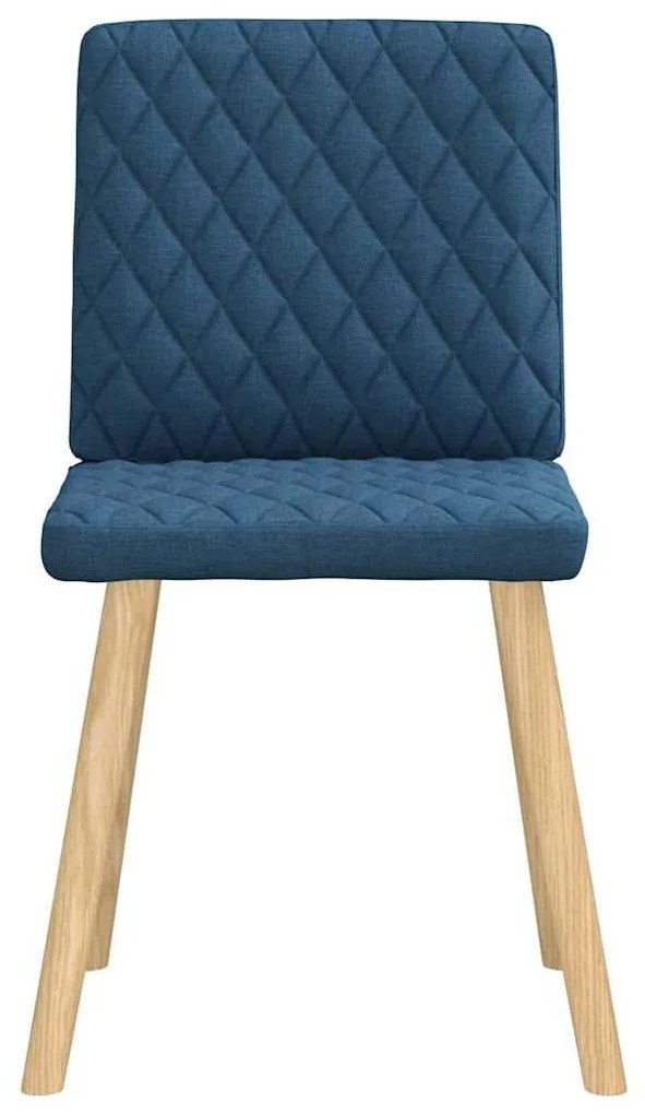 Cadeiras de jantar 6 pcs tecido azul