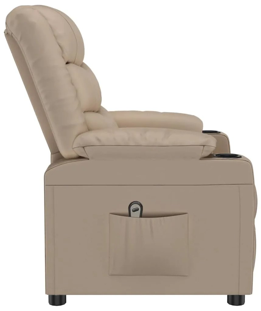 Poltrona reclinável elétrica couro artificial cor cappuccino