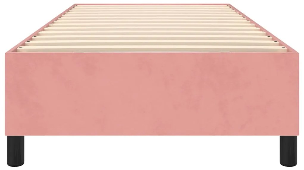 Estrutura de cama 90x200 cm veludo rosa