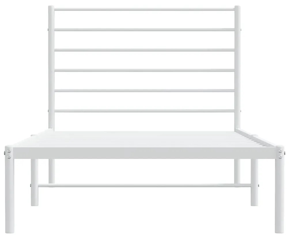 Estrutura de cama com cabeceira 100x200 cm metal branco