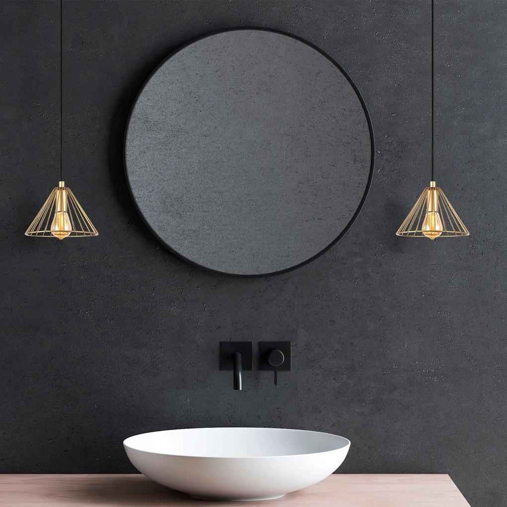 Chandelier Soylu – Dourado Brilhante – 20 x 20 x 117 cm