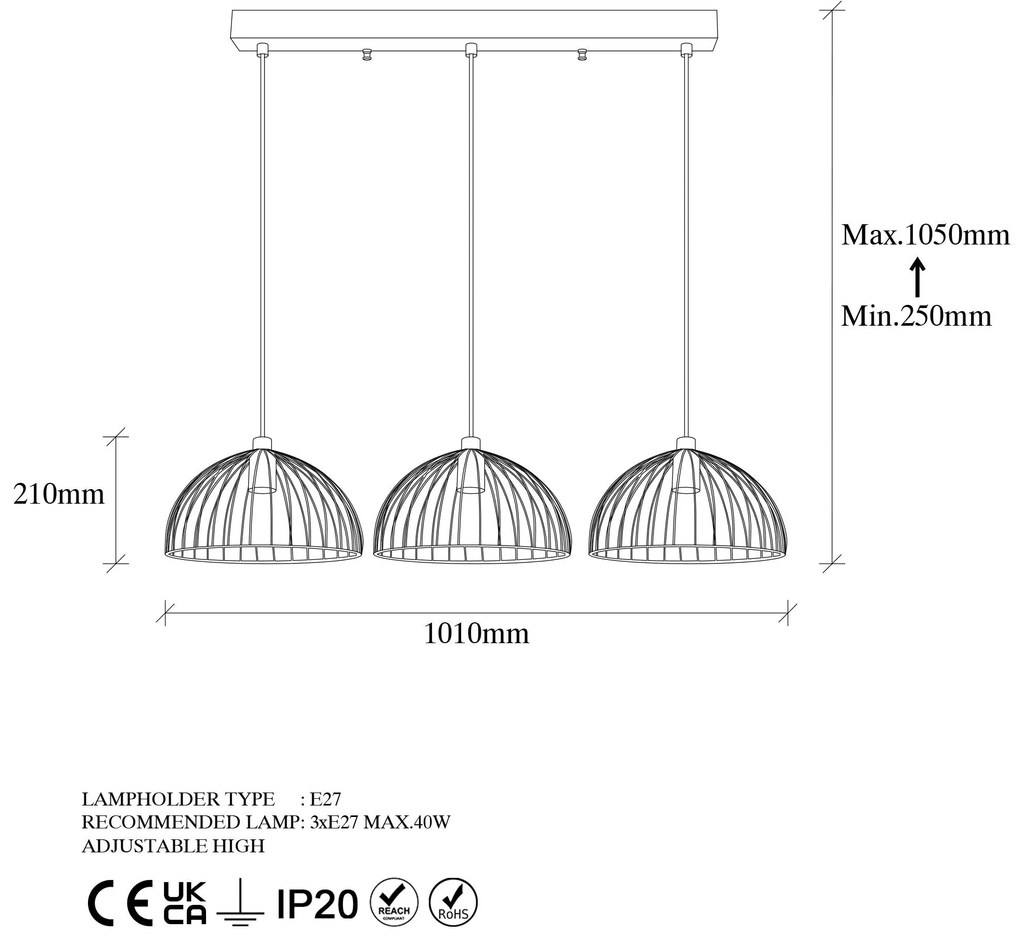 Candeeiro Telkure – Ouro Brilhante – 101 x 31 x 105 cm