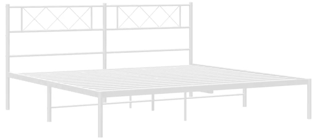 Estrutura de cama com cabeceira 200x200 cm metal branco