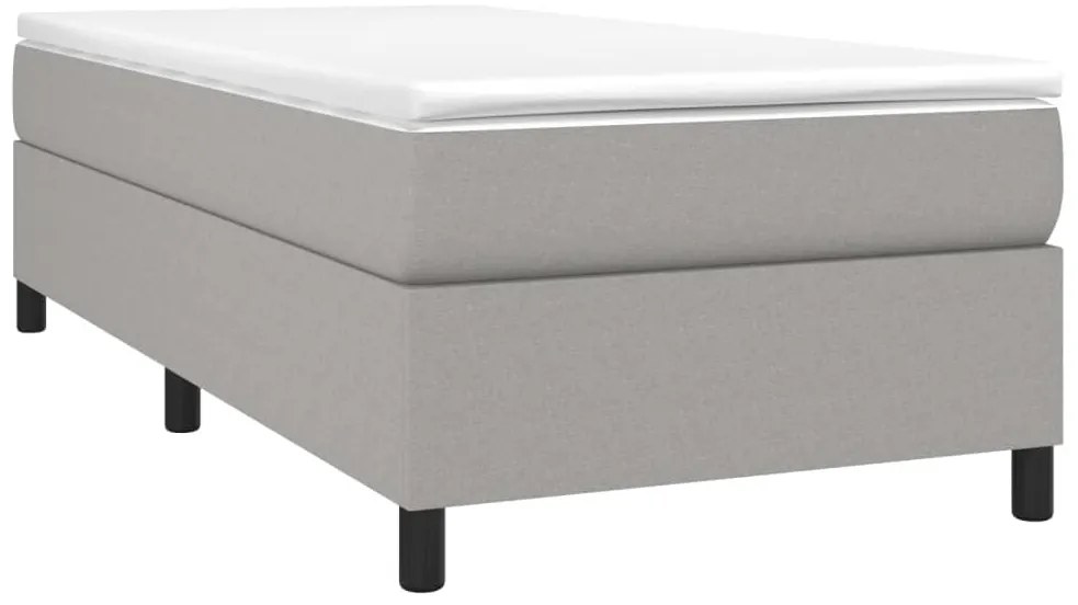 Estrutura de cama sem colchão 90x200 cm tecido cinzento-claro