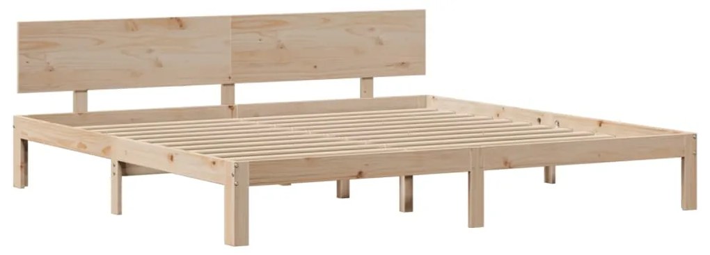Estrutura de cama com cabeceira 200x200 cm pinho maciço