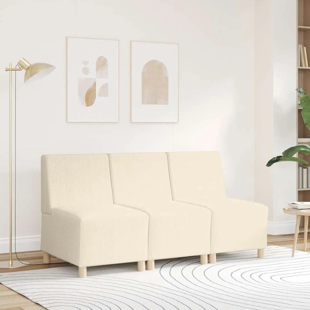 Poltrona 55 cm tecido corduroy creme