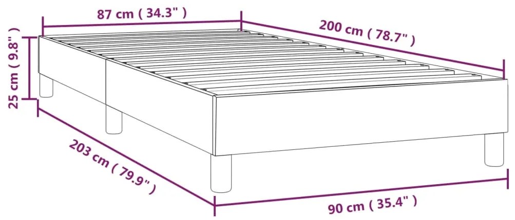 Estrutura de cama 90x200 cm tecido cinzento-escuro