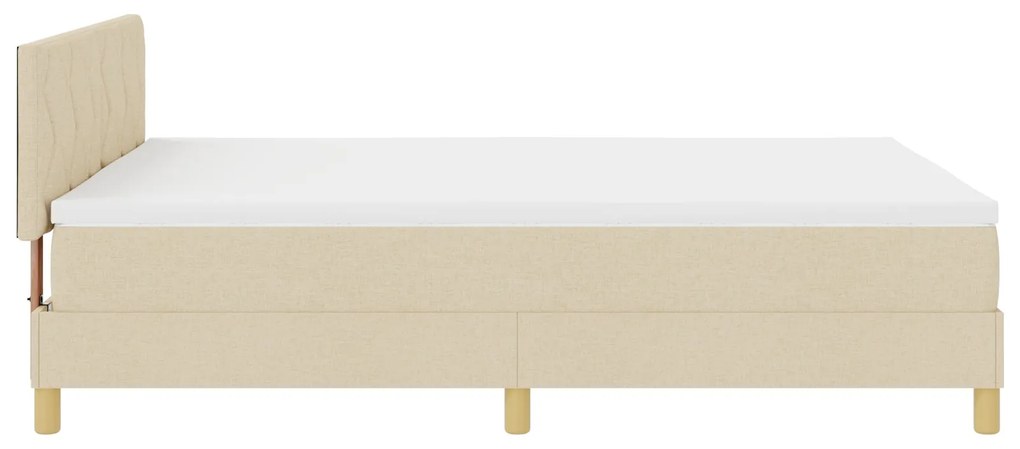 Cama Box Spring com Colchão Creme 140x190 cm Tecido