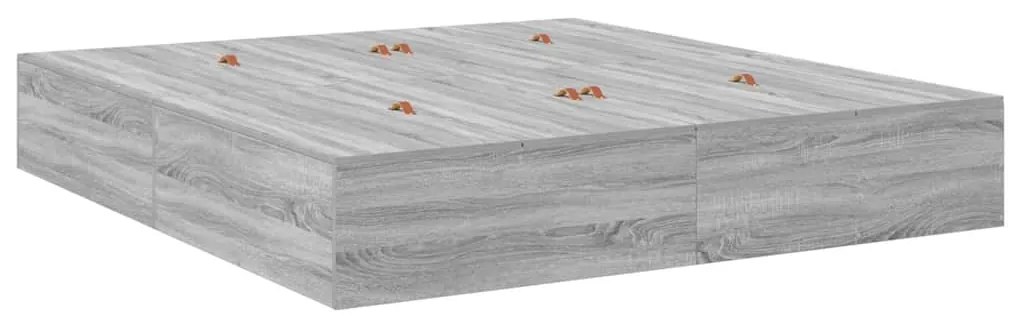 Estrado de Cama com Armazenamento Cinza Sonoma 180x200 cm