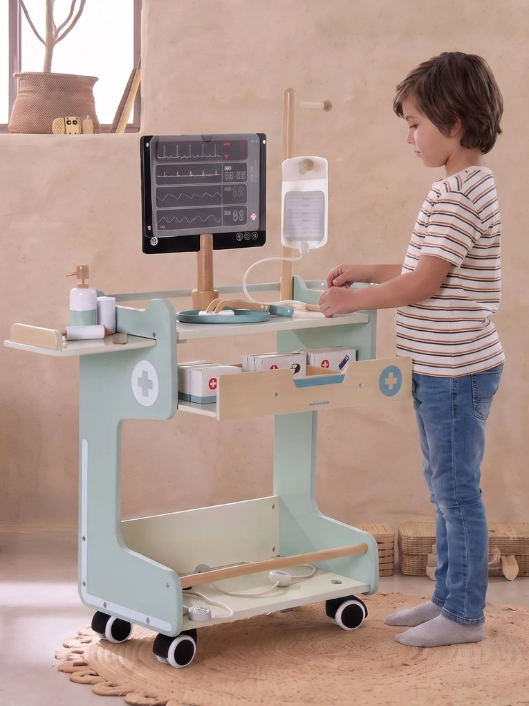 Carrinho médico em madeira FSC® madeira