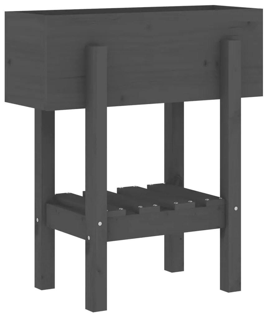 Vaso/floreira de jardim 62x30x69 cm pinho maciço cinzento