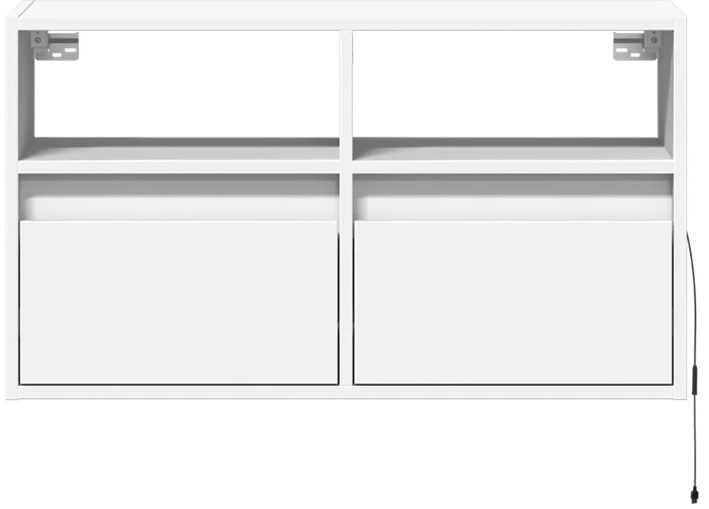 Móvel de parede para TV com luzes LED 80x31x45 cm branco