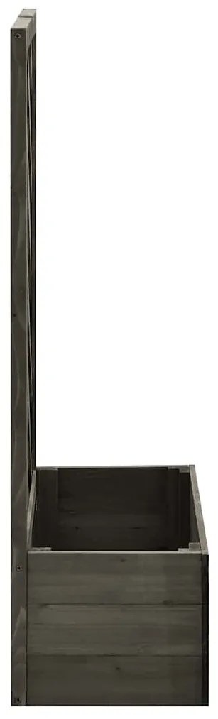 Vaso com treliça para jardim 50x25x90 cm abeto maciço cinzento