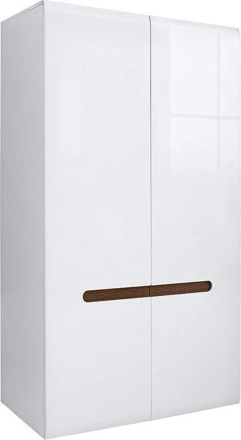 Roupeiro Serveso 110, Branco, Branco brilhante, 193x105x57cm, 67 kg, Portas para roupeiro: Com dobradiças, Número de prateleiras: 1, Número de prateleiras: 1