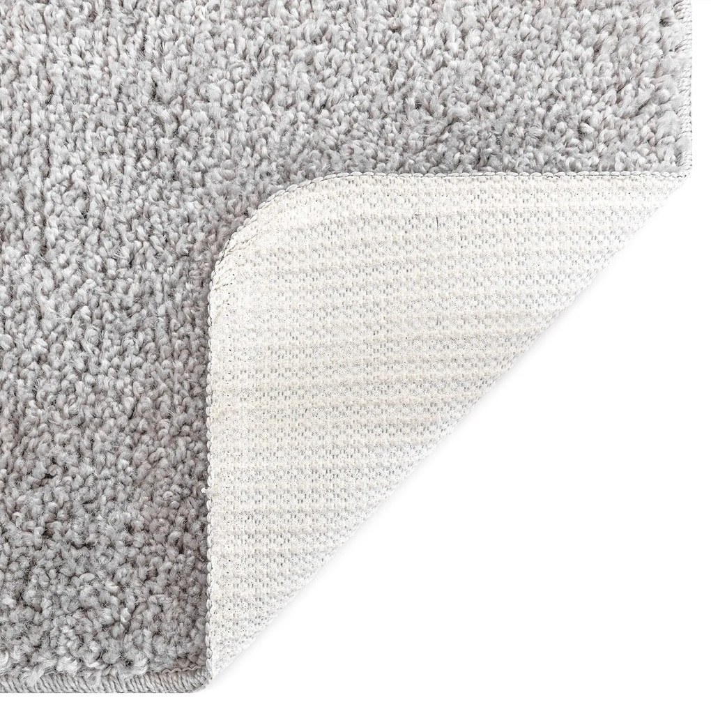 Tapete Shaggy vidaXL com base de látex Cinzento 160x160 cm