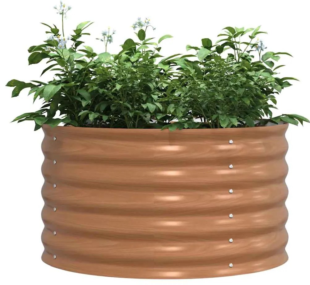 Cama Elevada para Jardim Castanha com Aparência de Madeira 80x80x44 cm