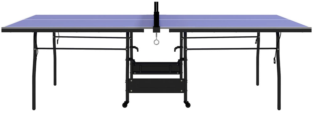 Mesa de Ping Pong Dobrável Profissional com Rodas Inclui 2 Raquetes e 3 Bolas para Interior e Exterior 274x152,5x76 cm Azul