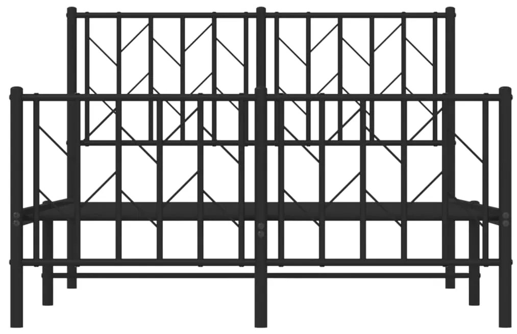 Estrutura de cama com cabeceira e pés 120x200 cm metal preto