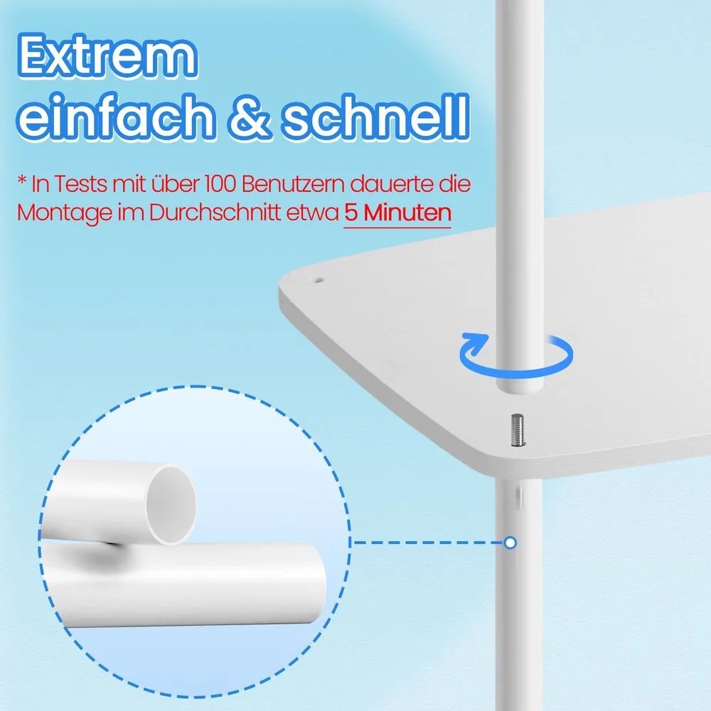 Mesa auxiliar com 3 prateleiras 30 x 34 x 58 cm branco