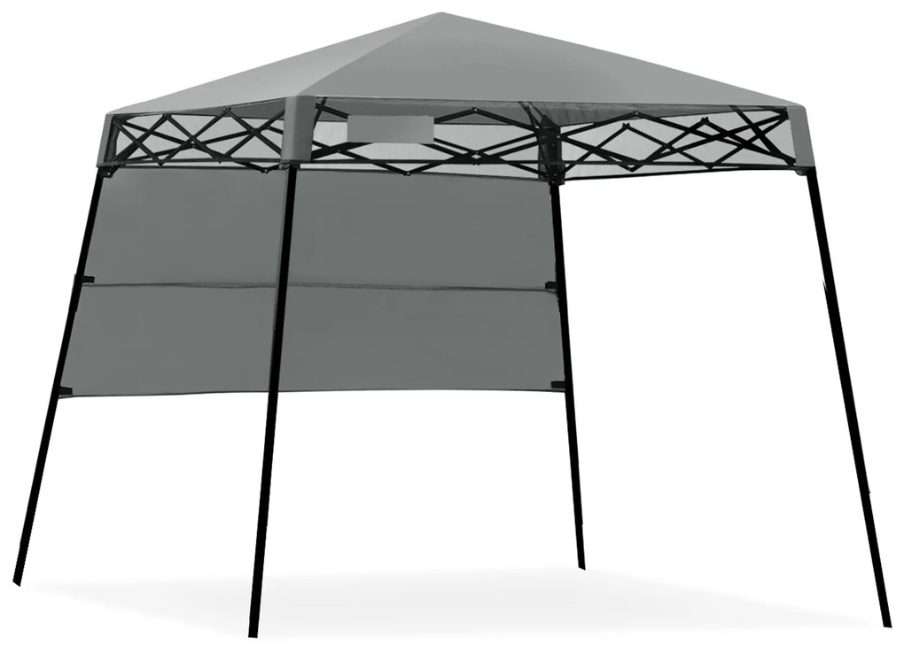 Canopy pop-up com pernas inclinadas de 2,1 m x 2,1 m com mochila para camping - branco