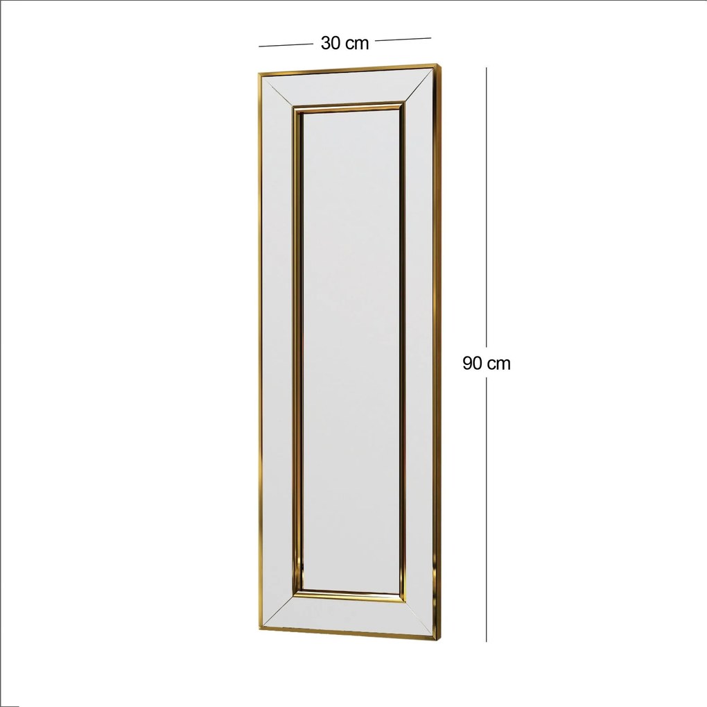 Espelho Carlos – Dourado – 30cm x 90cm x 3,2cm