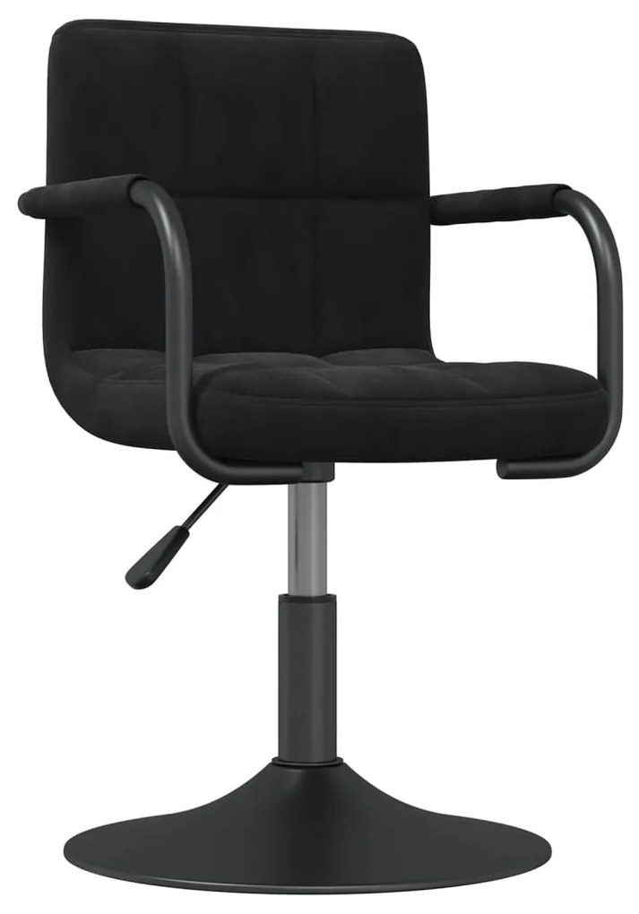Cadeiras de jantar giratórias 2 pcs veludo preto