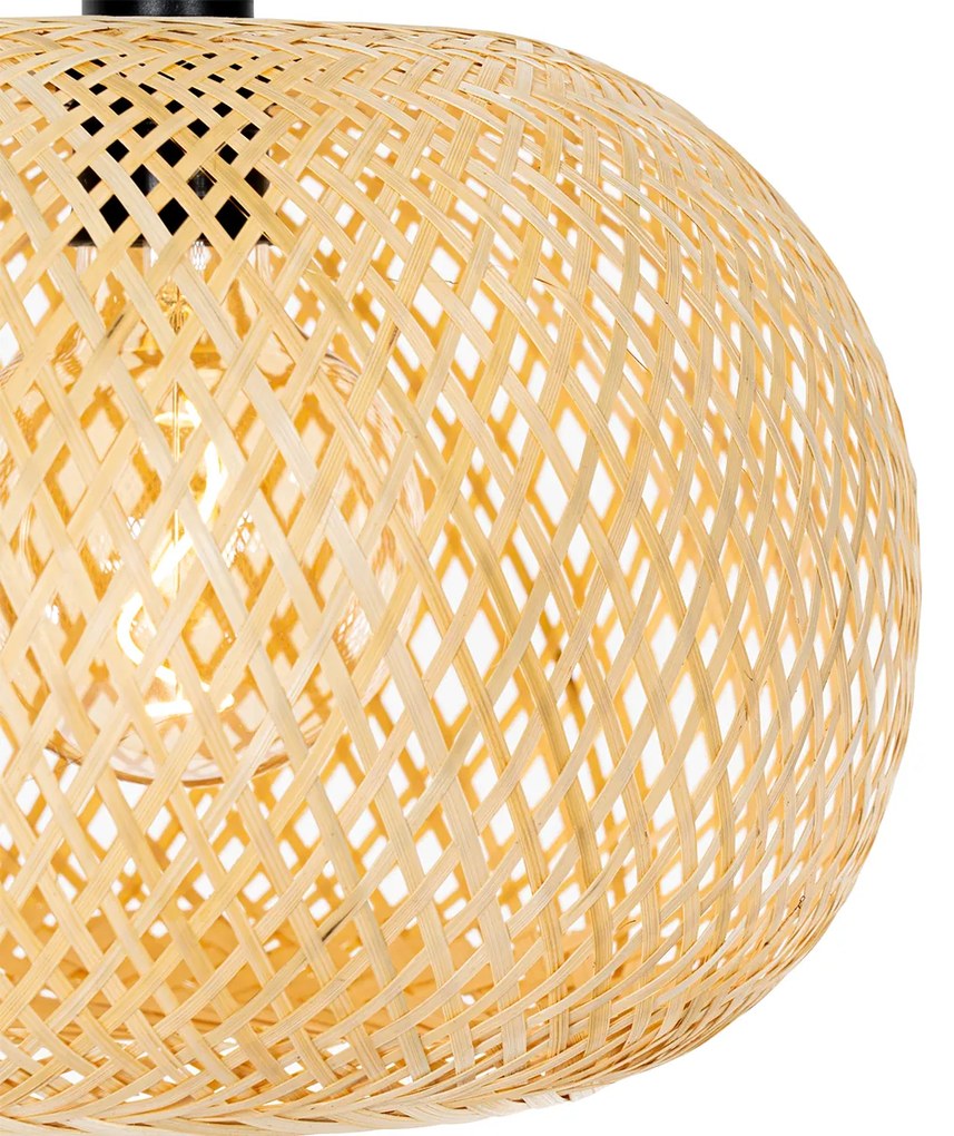Candeeiro de teto exterior oriental em bambu 3 luzes IP44 - Rafael Oriental