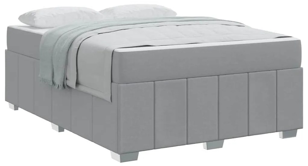 Estrutura da Cama Cinzento-claro 140 x 200 cm tecido